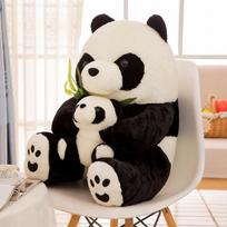 Apkabinti panda pliušinis žaislas motina ir vaikas panda lėlė vaikų dovana bambuko lapas mielas panda namų puošmena lėlė 40cm juoda