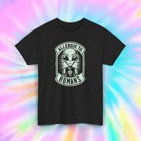 Alien ''Allergic to Humans'' T-Shirt | Funny UFO Sci-Fi Tee S-5XL S