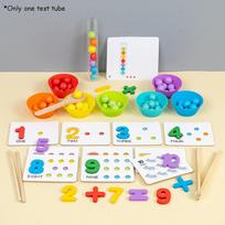 Vaikų Montessori smulkiosios motorikos lavinimo mėgintuvėlių segtukas karoliukų rūšiavimo atitikimo žaidimas skaičiavimo matematikos mokymasis vaikų edukaciniai žaislai
