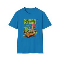 Unisex Softstyle T-Shirt Bathtub of Screams Funny Skeleton Spa Halloween Horror 4XL