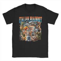 Italian Brainrot Gen Z Funny Meme 90 Brainrot Characters T Shirt Summer  Funny T-Shirts Tshirt For Men Short Sleeves Top Tees S