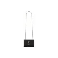 Saint Laurent Ysl Kate Silver Logo Grainy Embossed Leather Chain Shoulder Bag Small Women shoulder bag Black 469390-BOW0N-1000 Basic Set (Bag+Dust Bag)