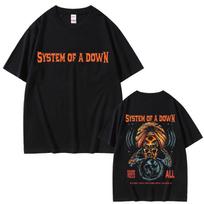 Alternative Metal Rock Band System of A Down Graphic Tshirt Men Casual Cotton Vintage Tshirts Mens Oversized T Shirts S