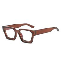 Retro Square Anti Blue Light Glasses Men Plastic Frame Reading Eyewear Myopia Flat Mirror for Eye Protection