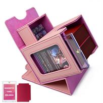 Commander Deck Box with Display Window Deck Case for MTG Fits 100+ Double-Sleeved Cards Magnetic Card Storage Box for TCG PTCG rožinė