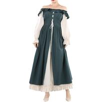 Women's Fly Sleeve Elasticized Back Big Swing  Vintage Dresses M