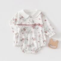 Pure Cotton Newborn Baby Girl Onesie - Spring & Autumn Triangle Bodysuit Size 73