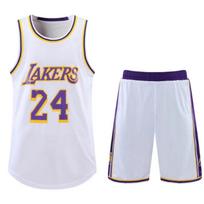 Lakers Kobe Nr. 24 Vaikų Krepšinio Marškinėliai, Kvėpuojantis Greitai Džiūstantis Sportinis Rinkinys, Baltas 100-110 CM balta