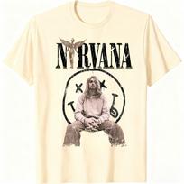2026 Fashion New Nirvana Rock Band UNISEXs Cotton Tshirt Hiphop Style UNISEXs and Womens Oversized Y2K Tee Casual Outdoor Street M
