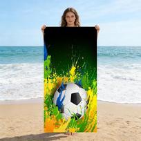 Football Match Beach Towel Quick-drying Super Absorbent Suitable for Swimming Beach Pool Gym Summer Gift for Friend Families W30*H60(CM)