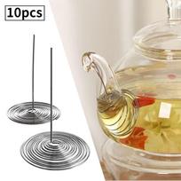 10 vnt. Patvarus nerūdijančio plieno virtuvės įrankis Arbatos sietelis Priedai Antgalis Spyruoklinis filtras Arbatos puodo filtras Arbatos indai Nešiojamas Keičiamas SIZE S L Miexd 10pc beige