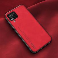 Prabangus magnetinis odinis dėklas, skirtas Samsung Galaxy A12 A22 M12 M22 M32 4G dangtelis silikono apsauga automobilio laikiklio telefono dėklas Coque For Samsung A12 raudona