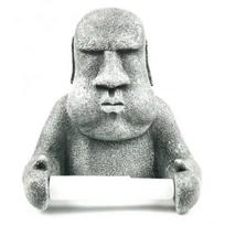 Toilet Paper Holder Easter Island Moai Paper Storage Wall Mounted Toilet Roll Paper Rack Tissue Storage Shelf for Bathroom pilka