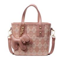 New Handbag Women's Shoulder Messenger Bag no pendant rožinė