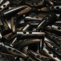 Two-Eyed Horn Tip Resin Button Double-Sided Nylon Trench Coat Single-Headed Tip Coat Suit Decorative Lock Rope Button 1 #[50x19mm QH450 Horn Tip Two Eyes Black Coffee]