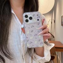 Floral Rabbit iPhone Case for 14/15/16 Pro Max/17 iPhone 14 Pro