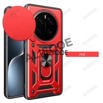 Slide Camera Funda for Honor Magic 7 Pro 5 6 7 Lite 5G Case Armor Ring Stand Protection Cover for Honor X9A X9B X9C Funda Honor Magic 7 Pro raudona