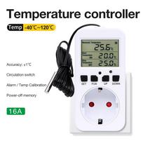 16A 0,1℃ Automatinis temperatūros reguliatoriaus lizdas Termostatas 220V Su laikmačio jungikliu Šildymas Vėsinimas Šaldytuvui Šiltnamiui balta