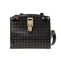 Valentino Studded Leather Shoulder Tote Bag Women handbags Black NW0B0A55MSQ-0NO Basic Set (Bag+Dust Bag)