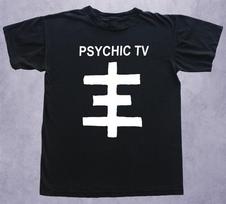 Logo Psychic Tv Band Black Color 100% Cotton Full Size T-shirt Unisex T-Shirt XL white