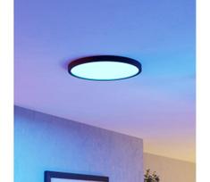 Eglo 901725 - LED RGBW dimeriuojamas rūkytas lubinis šviestuvas FUEVA-Z LED/17,5W/230V 38,9cm IP44 juodas