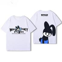 2025   Oswald Lucky Rabbit Mickey Mouse Short Sleeve Unisex and FeUnisex Couples Summer Cotton Loose Versatile TShirt Clothes S