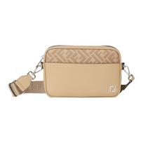 Fendi logotipas Užtrauktukas Drobės peties rankinė Unisex peties rankinė Smėlio spalvos 7M0286-AV83-F19VE Basic Set (Bag+Dust Bag)