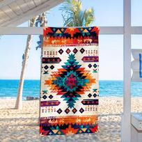 Southwest Style Microfiber Beach Towel Oversized Quick Dry Soft Modern Print for Swimming Bath Lounge Chair Patterned Oblong W30*H60(CM)