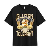 Gluteno Tolerantiškas Juokinga Dovana Gliuteno Netoleruojantiems Marškinėliai Vyrams Moterims Vintage Marškinėliai Laisvalaikio Apvalia Kaklo Trumpomis Rankovėmis Marškinėliai Viršutiniai Drabužiai S juoda