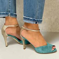 Aukštakulniai Stiletto Moteriški Batai Atviru Pirštu Seksualios Basutės 39 žalsvai mėlyna