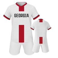 Gruzijos futbolo marškinėlių komplektas Sportinė apranga Jaunimo futbolo treniruočių uniforma 3XL white