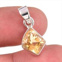 Natural Citrine Gemstone Handmade 925 Solid Sterling Silver Gift Pendant 1  G4T48