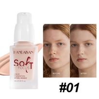 10-Color Powder Base Liquid Foundation Concealer - Long-Lasting Smooth Finish Full Coverage Makeup for Flawless Skin 1#