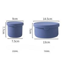 Silicone Lunch Box Fresh-Keeping Box With Lid Bento Fruit Salad Fresh-Keeping Bowl Portable Sealed Round Storage Box Kiechen 250ml