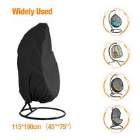 Kabantis „Swing Egg“ kėdės užvalkalas, atsparus UV spinduliams, vandeniui atsparus kėdės užvalkalas, baldų apsauga, skirta sodo kiemo dekoravimui Black 115 x 190cm