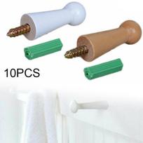 10PCS Wooden Hook Coat Jacket Towel Mug Shaker Peg Wood Hook Hanger with Screw Wood