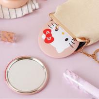 Hello Kitty apvalus rankinis veidrodis rožinis