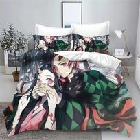 Demon Slayer Kimetsu no Yaiba kamado Nezuko Anime 100% Polyester Bedding Set Duvet Cover Set Printed Cartoon Home Decor 70x133cm 2pcs