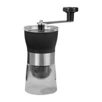 Ergonomiškas rankinis kavos malūnėlis su nuimamu 160 ml stikliniu indeliu, keraminis virtuvės įrankis grūdams juoda