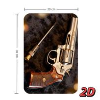 Smith & Wesson Retro Revolverio skardinis ženklas, Vintažinis 2D metalinis sienos menas vyro urvei, namų baro dekoracijai 20x30cm（7.8x11.8inch）