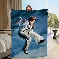 madingas dainininkas Flanelinis šiltas komfortas minkštas pliušinis pledas sofa svetainė C-Conan Gray namai miegamasis kelionės dovana namų širdies kaulas 30x40in