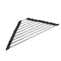 Triangle Roll-Up Dish Drying Rack for Sink Corner Foldable Stainless Steel Caddy Sponge Shelf Holder Kitchen Drainer Organizer juoda