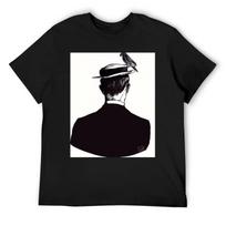 Buster Keaton marškinėliai vintage didelio dydžio drabužiai vasariniai viršutiniai drabužiai marškinėliai vyrams medvilniniai S juoda