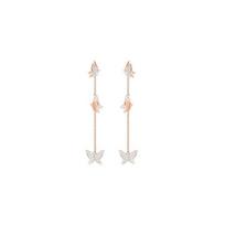 Swarovski Lilia Romantiški Drugeliai Ilgi Auskarai Moteriški Auskarai Rožinio Aukso 5382364 Rose Gold