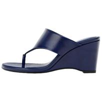 ZARA Madingi Odiniai Platforminiai Vidutinio Kulno Apvaliapirštės Šlepetės Moteriška Avalynė Mėlyna 11328510420 35