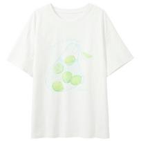SanCai Summer Letter Print Loose Fit T-Shirt M perlų baltos spalvos