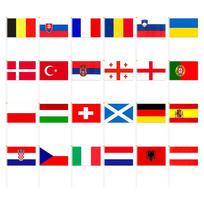 24 vnt. rankinės vėliavėlės su koteliais, mini nacionalinės vėliavėlės, tarptautinės pasaulio šalių vėliavėlės, futbolo 2026 vėliavėlės baro dekoravimui