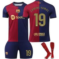FC Barcelona Yamal 2024-25 Vaikų marškinėliai Kvėpuojantys Greitai džiūstantys Mėlyni Trumpomis rankovėmis Jaunimo futbolo apranga 100-110 CM
