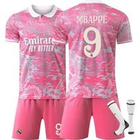 Real Madrid Vaikų Sportinė Apranga Nr.9Mbappe 2025/2026 Sezonas Futbolo Marškinėliai Rožiniai Poliesteris 100-110 CM rožinė