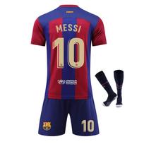 Barselonos Messi vaikų futbolo marškinėlių komplektas, mėlynas baltas, pralaidus orui, greitai džiūstantis, jaunimo dydis 110-120 CM mėlyna